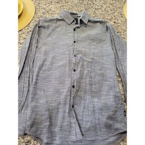 Tavik+Beach‎ Born/ City Raised Mens Small Grey Stripe  Button Shirt